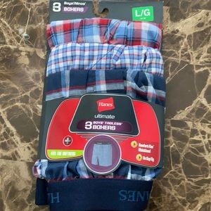 New Boys Large Hanes Tagless Boxers